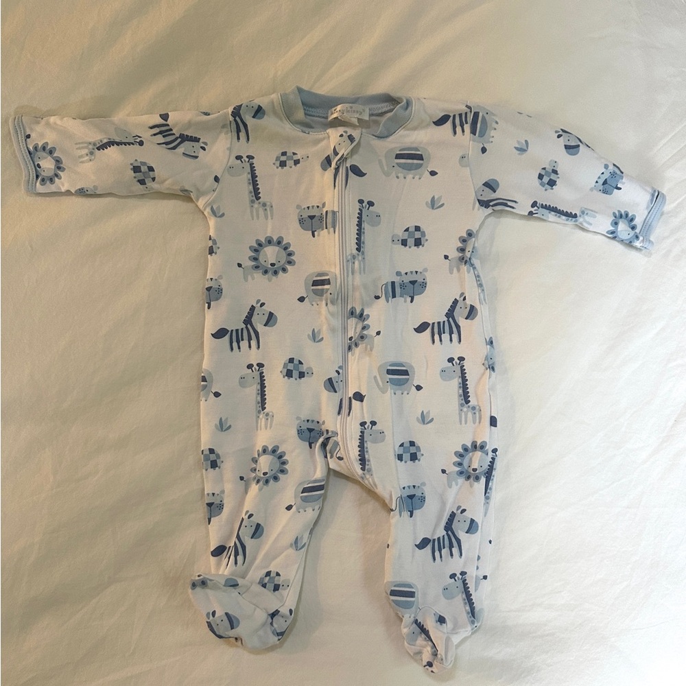 Kissy Kissy Zippered Footie, Animal Print, 0-3 Months